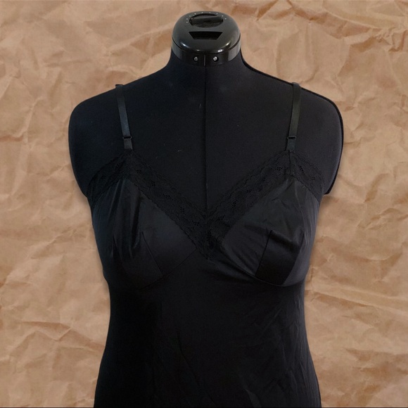 Vintage Vanity Fair Black Slip Mini Dress - Picture 3 of 16